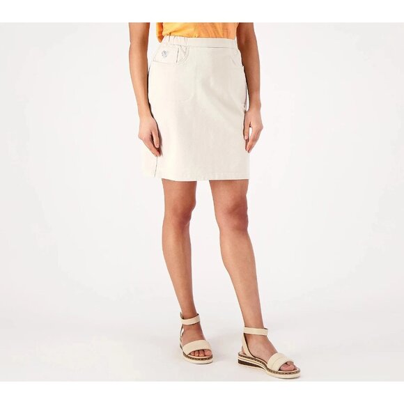 Quacker Factory Short DreamJeannes Summer Fun Skort White Short 3X  A505578 - Picture 2 of 2